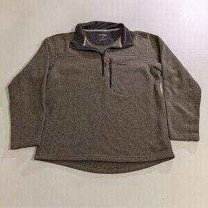 Simms 1/4 Zip Fleece Sweater Pullover Men's Medium Brown Outdoors Fishing